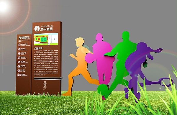公园平面图标识牌